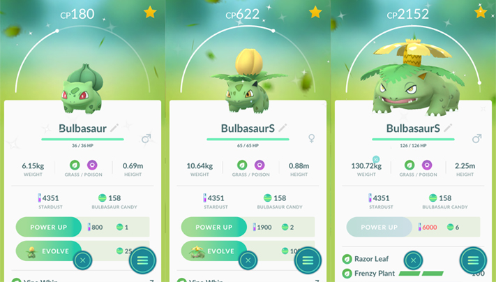 Shiny Bulbasaur via Pokemon Go Community Day!